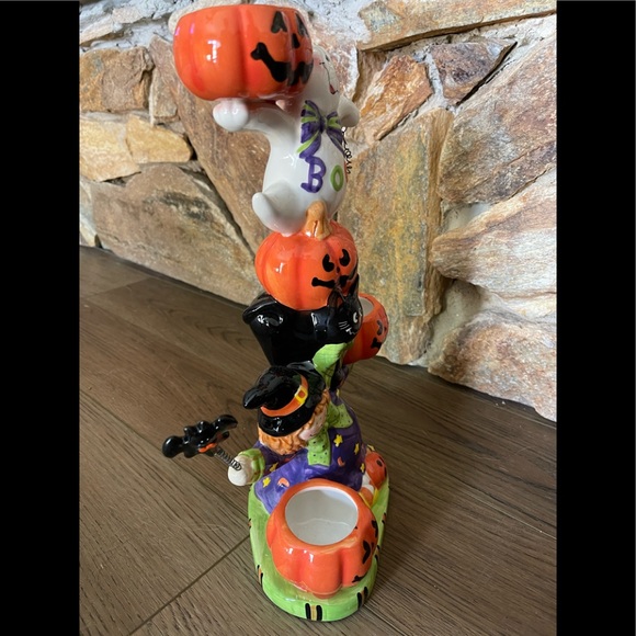 NWT Pumpkin and Friends Three Cup TeaLight Holder - Picture 4 of 6